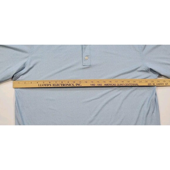 FootJoy Golf Polo Shirt Men's Size Large Light Blue White Dots - Picture 9 of 12